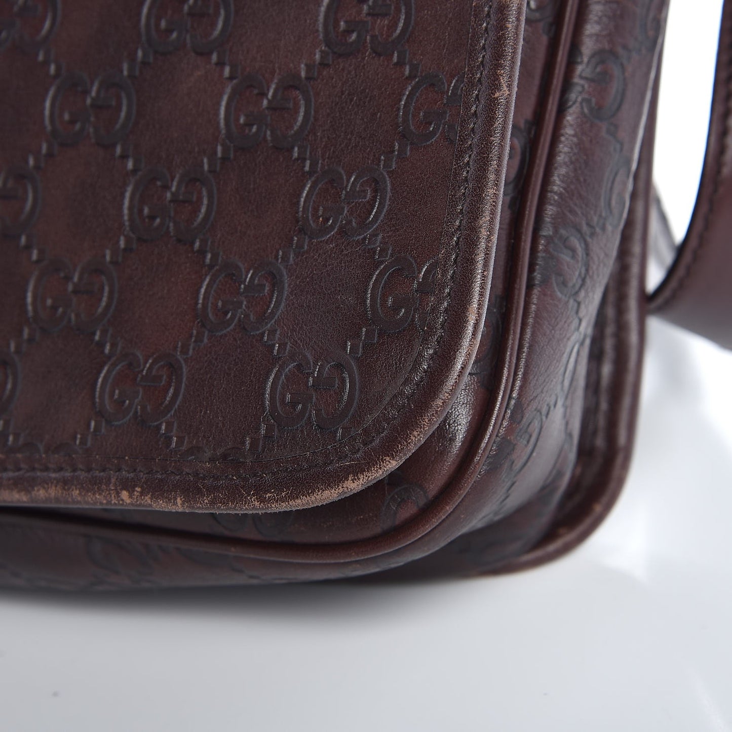 Guccissima Flap Messenger Bag Dark Brown
