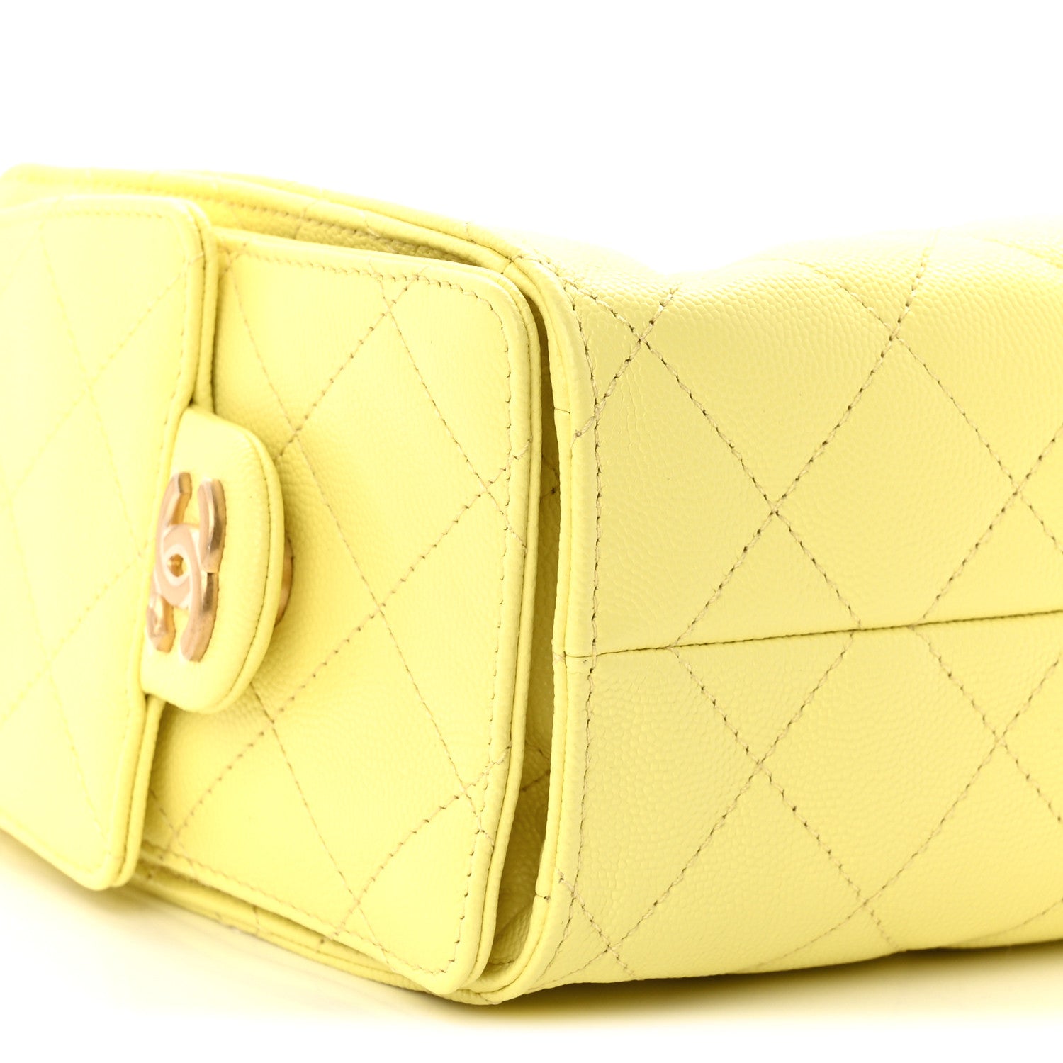 Chanel Caviar Quilted Mini Chanel 25 Handbag Light Yellow 9 of 10