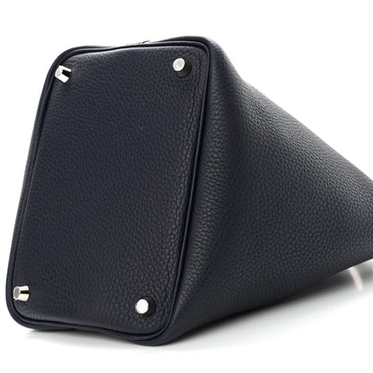 Hermes Taurillon Clemence Picotin Lock 18 PM Bleu Nuit 10 of 12