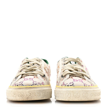 Gucci Canvas Lame Crystal GG Monogram Womens 1977 Tennis Sneakers 39 Gardenia Silver Mystic White 3 of 7