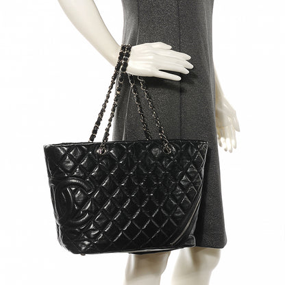 Chanel Leather Quilted Cotton Club Large Tote Black 2 of 10