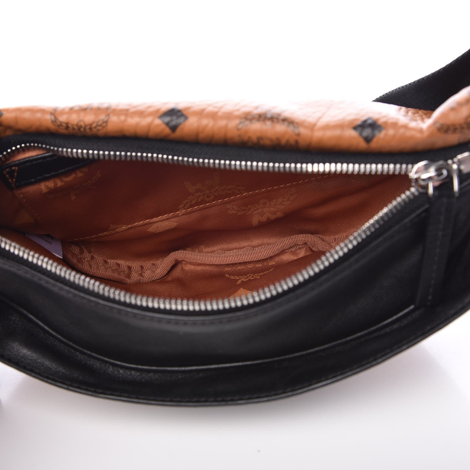 MCM Visetos Waist Bag Black Cognac 5 of 7