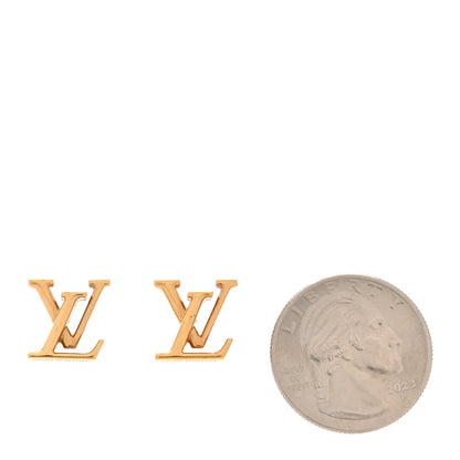 Louis Vuitton Metal Enamel LV Iconic Earrings Gold 2 of 6