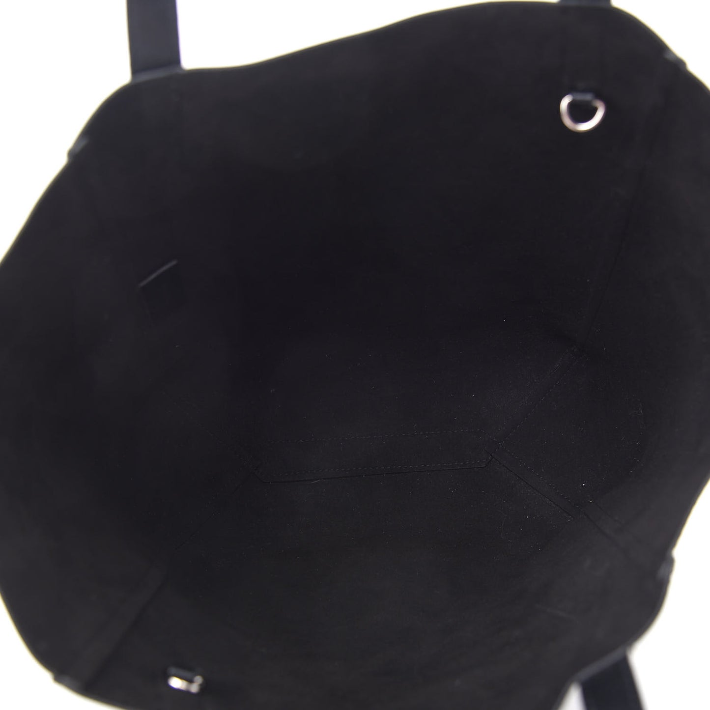 Calfskin Logo Print Stargate Shopper Tote Black
