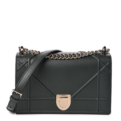 Christian Dior Grained Calfskin Medium Diorama Flap Bag Green 1 of 13
