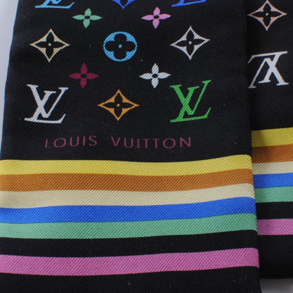 Louis Vuitton Silk Monogram Multicolor Bandeau Black 3 of 4