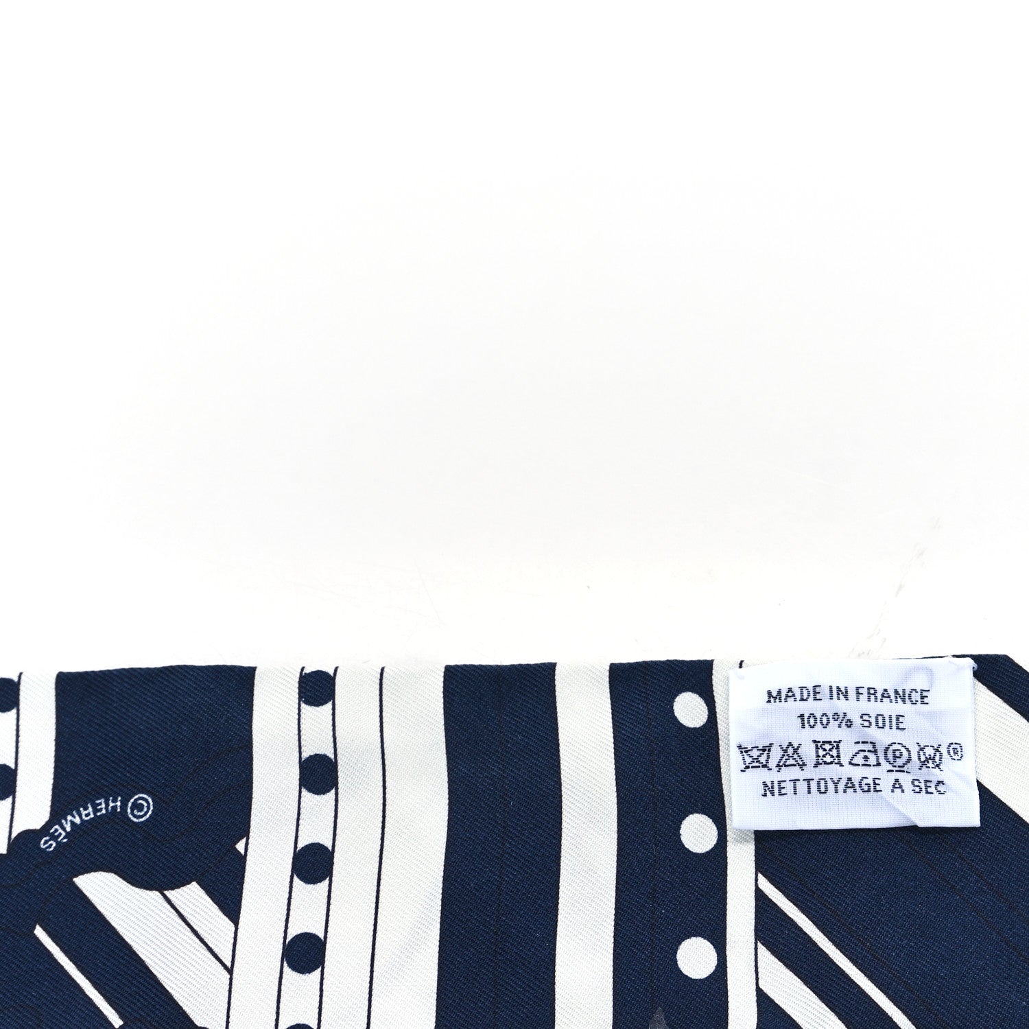 Hermes Silk Faubourg Rainbow Twilly Marine Blanc 3 of 4