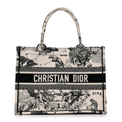 Christian Dior Canvas Zodiac Toile De Jouy Embroidered Medium Book Tote Latte 1 of 10