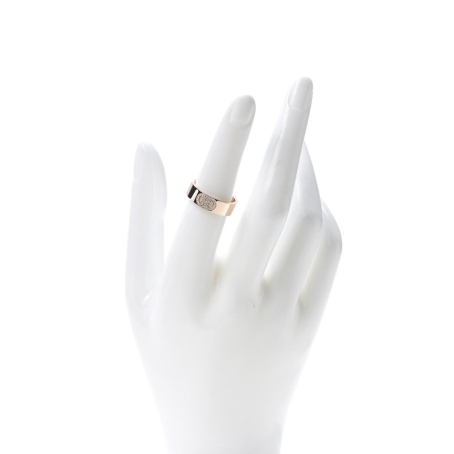 18K Rose Gold Diamond PM H D'Ancre Ring 53 6.25