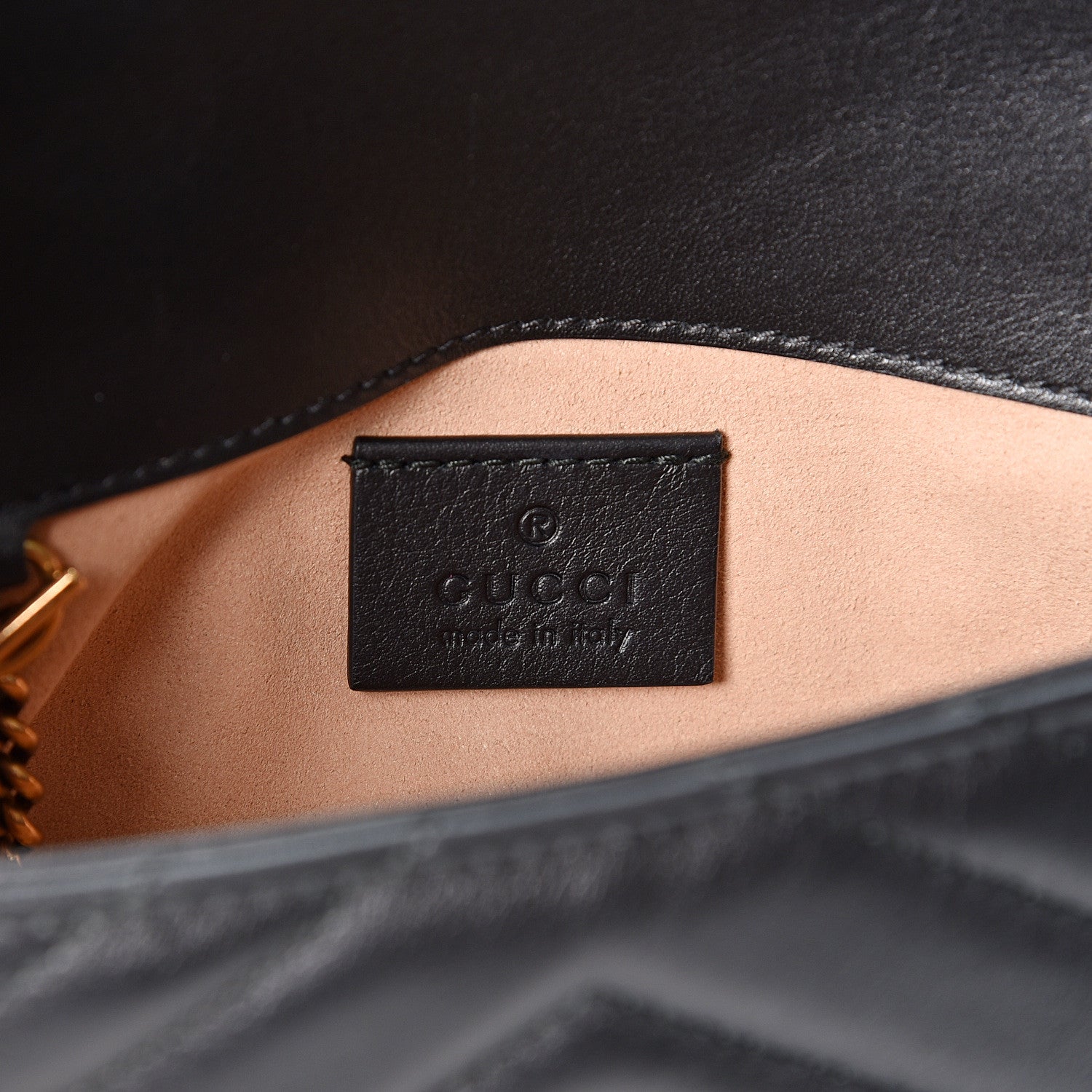 Gucci Calfskin Matelasse Super Mini GG Marmont Shoulder Bag Black 7 of 9