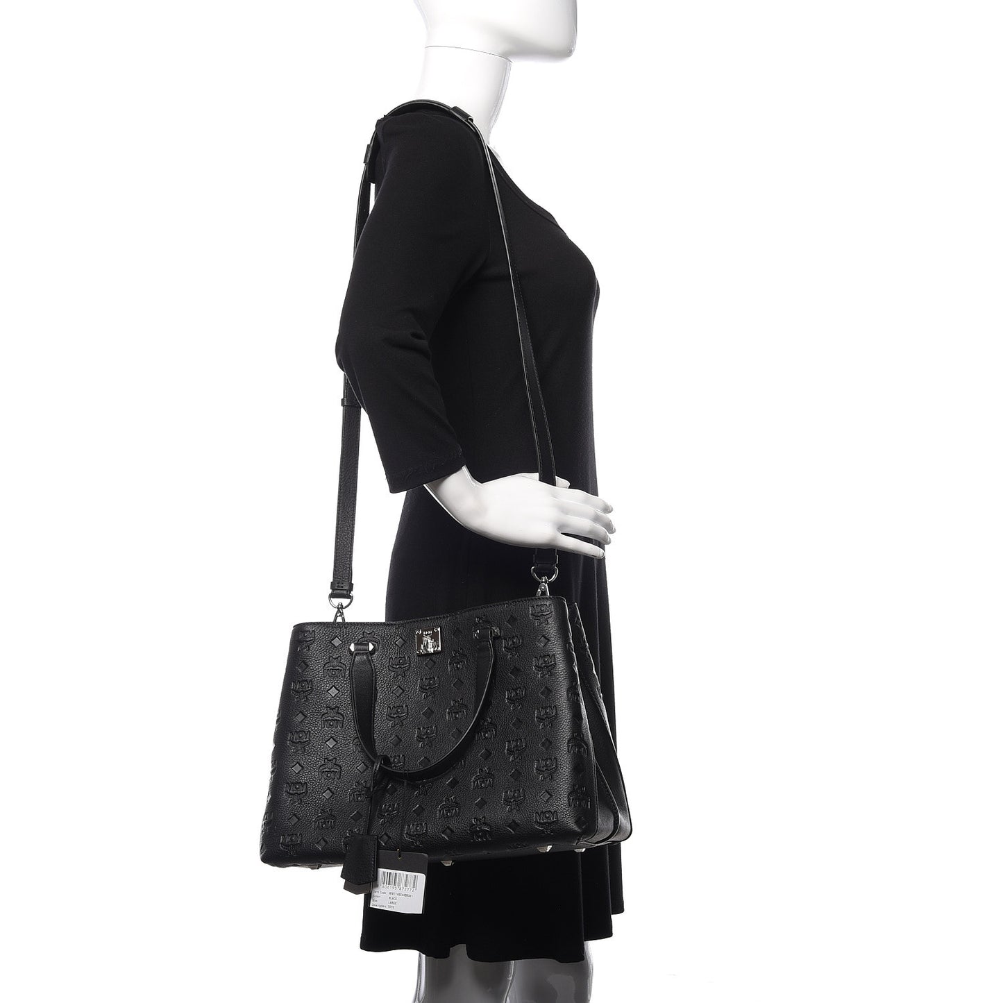 Calfskin Ottomar Monogram Large Essential Tote Black