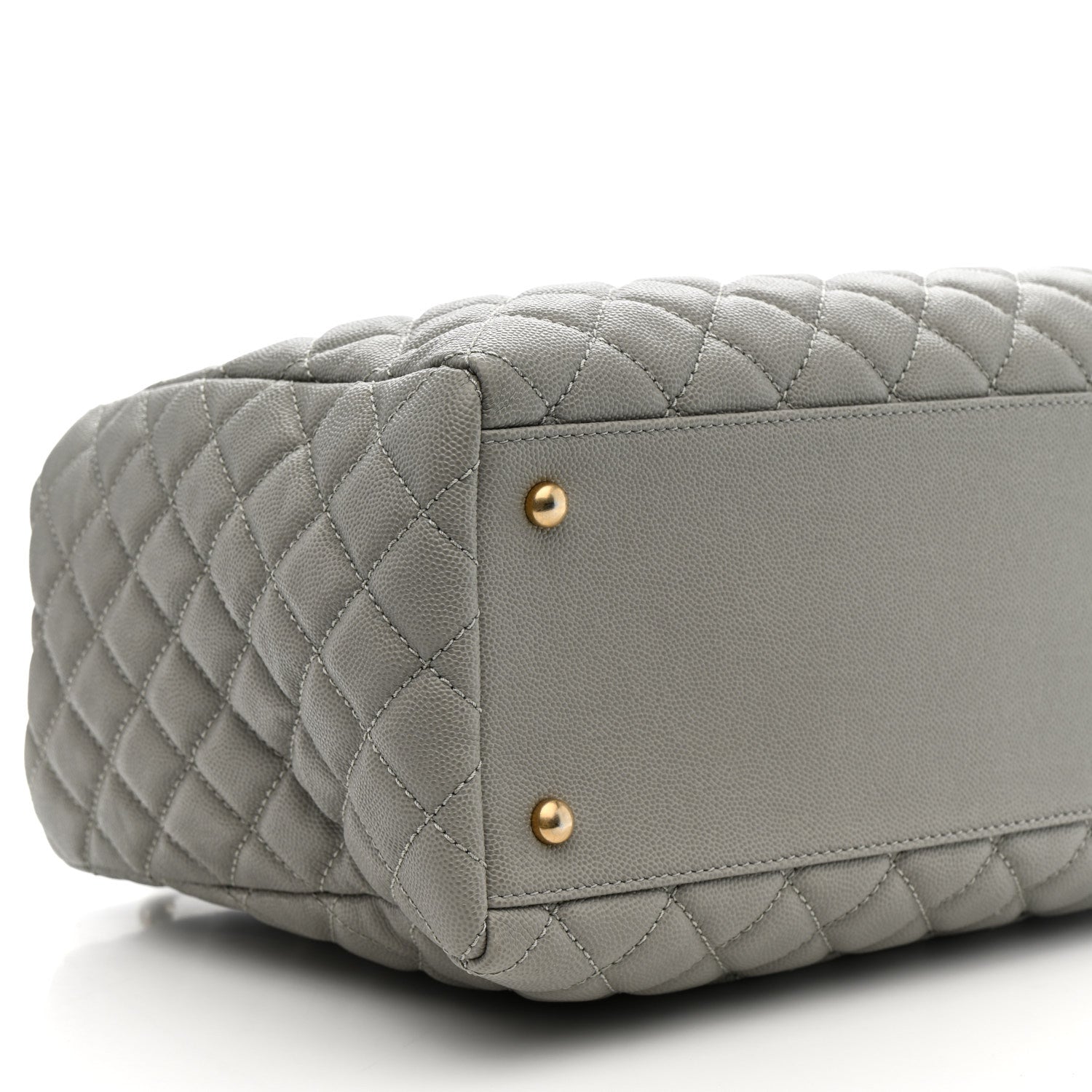 Chanel Caviar Quilted Coco Handle Shopping Tote Grey 9 of 12