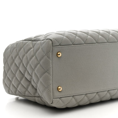 Chanel Caviar Quilted Coco Handle Shopping Tote Grey 9 of 12