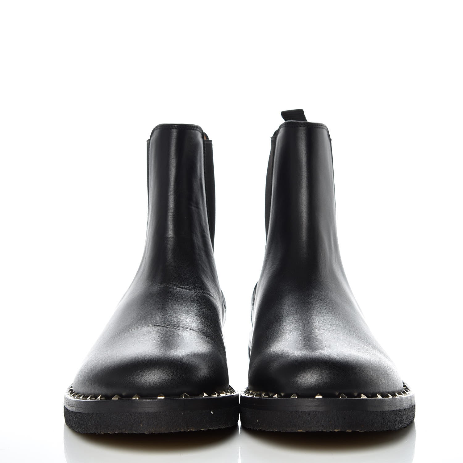 Valentino Garavani Calfskin Soul Rockstud Beatle Chelsea Ankle Boots 41 Black 2 of 10