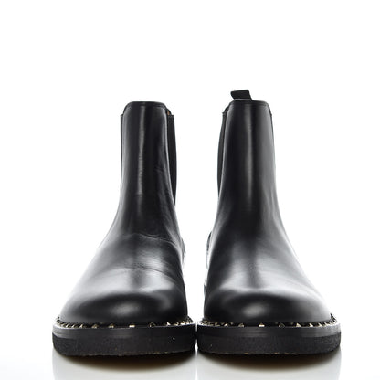 Valentino Garavani Calfskin Soul Rockstud Beatle Chelsea Ankle Boots 41 Black 2 of 10