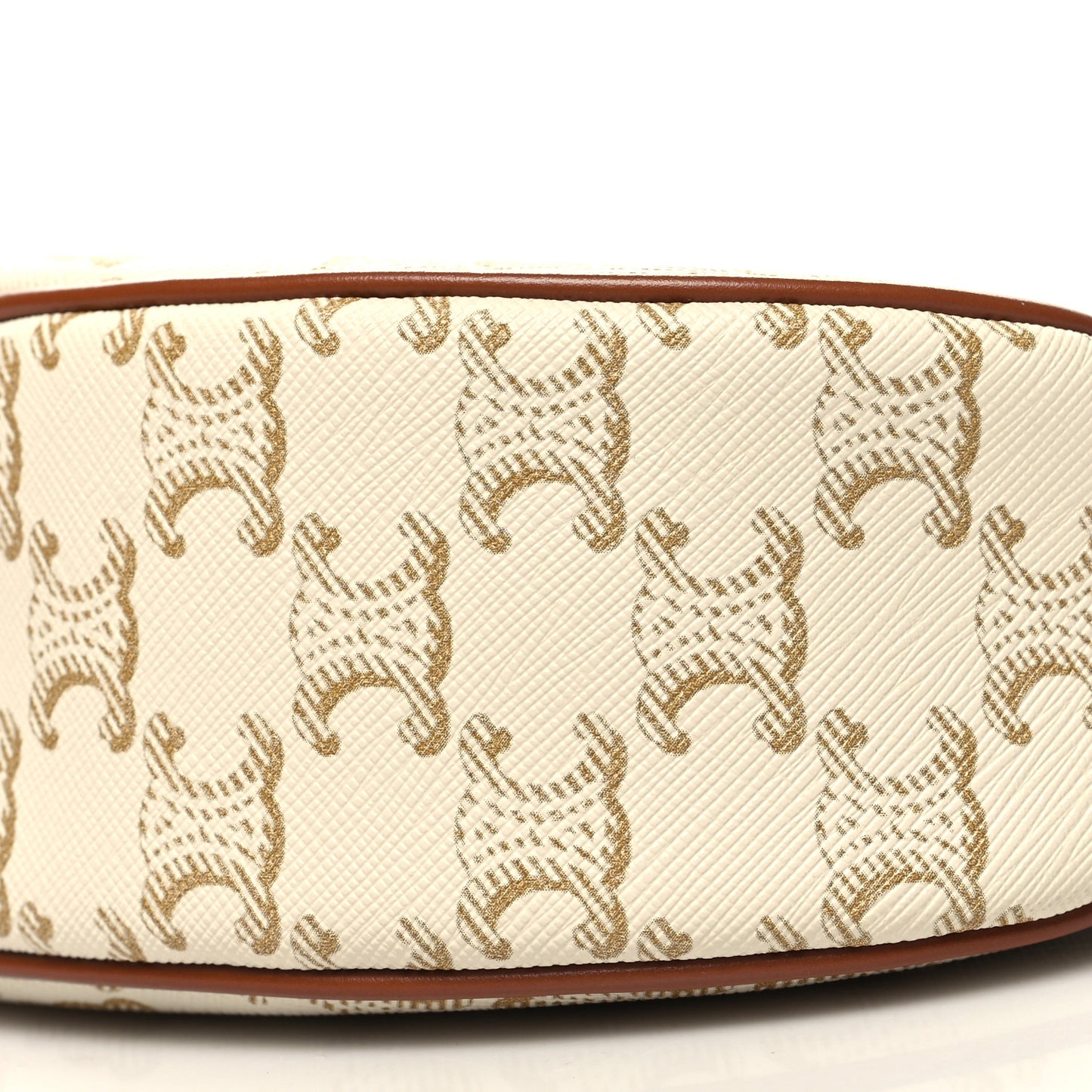 Canvas Calfskin Ava Triomphe Shoulder Bag White