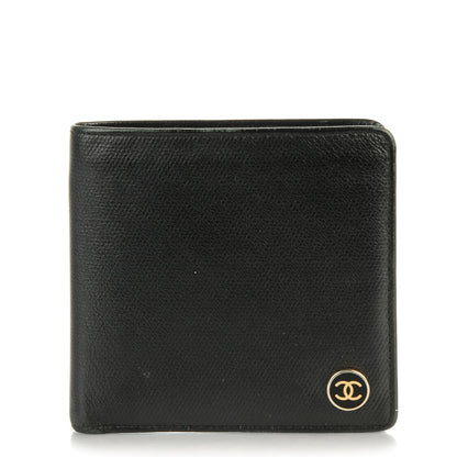 Chanel Grained Calfskin CC Button Bi-Fold Wallet Black 1 of 8