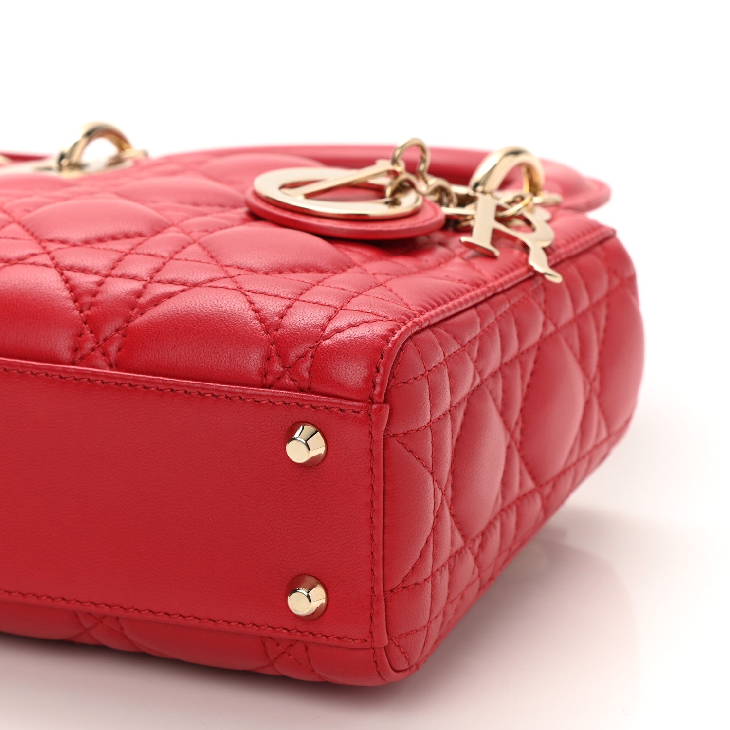 Christian Dior Lambskin Cannage Mini Lady Dior Red 10 of 10