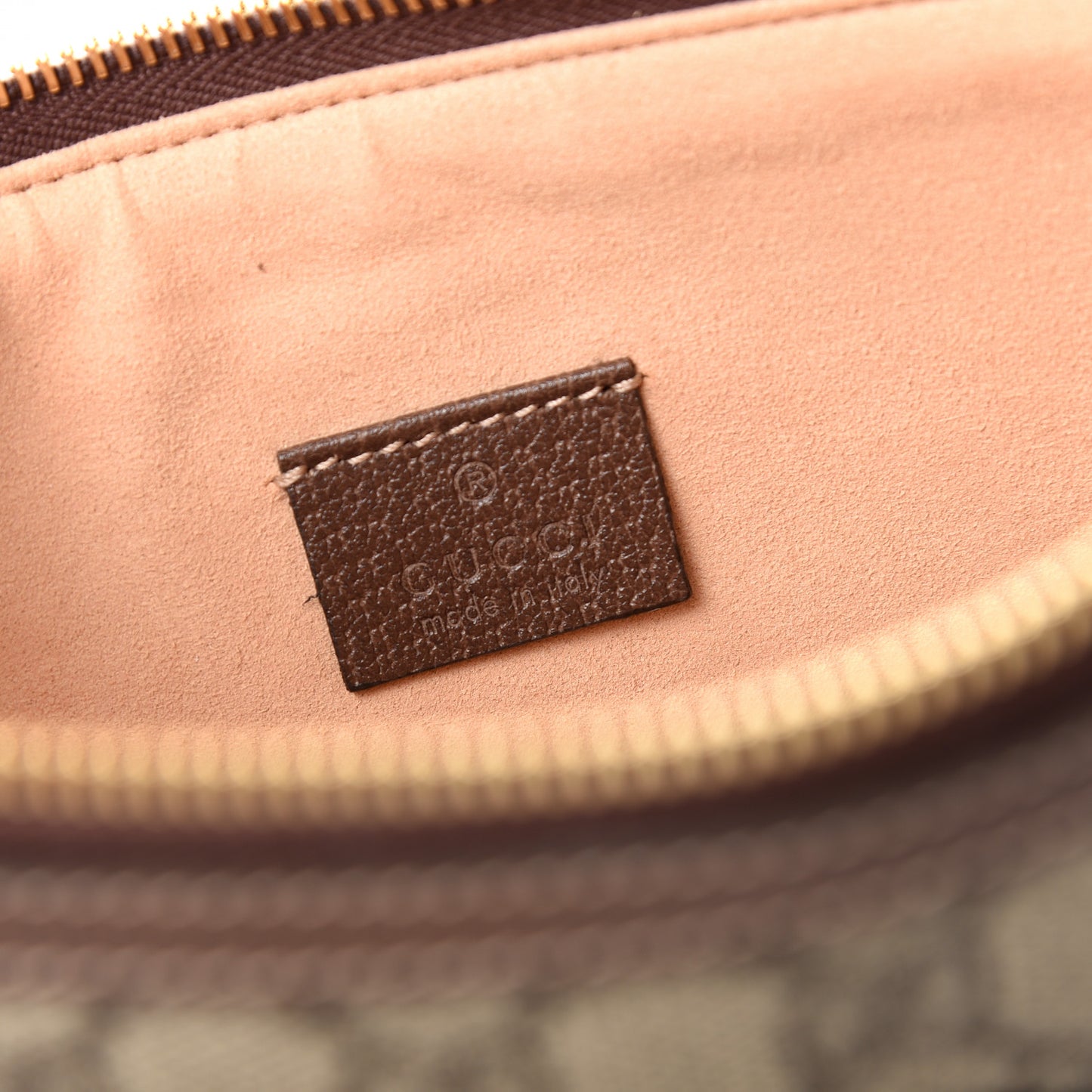 GG Supreme Monogram Large Ophidia Pouch Clutch Brown