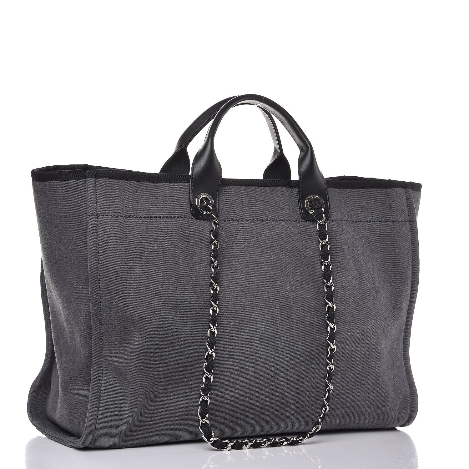 Chanel Canvas Sequin Large Deauville Tote Charcoal 3 of 8