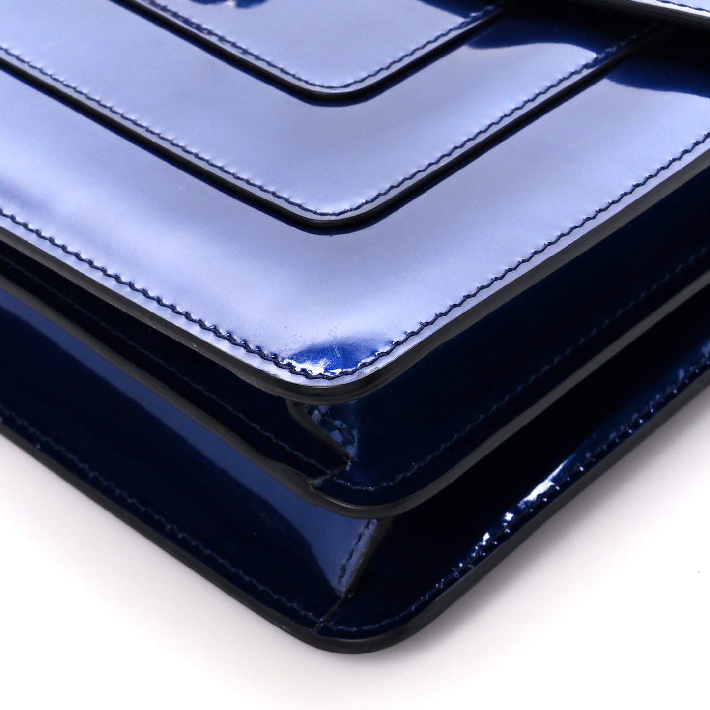 Metallic Calfskin Serpenti Forever Shoulder Bag Blue