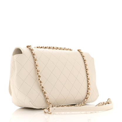 Chanel Calfskin Stitched Medium Covered CC Flap Bag White 3 of 10
