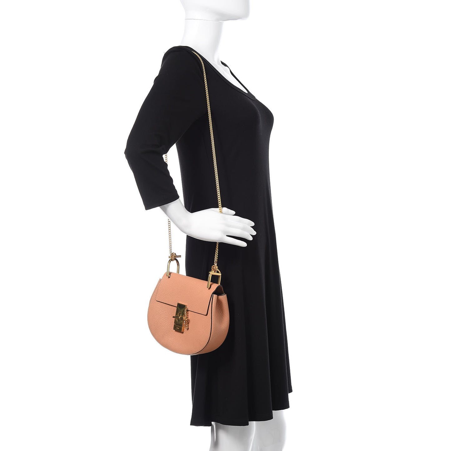 Grained Lambskin Mini Drew Shoulder Bag Gingerbread