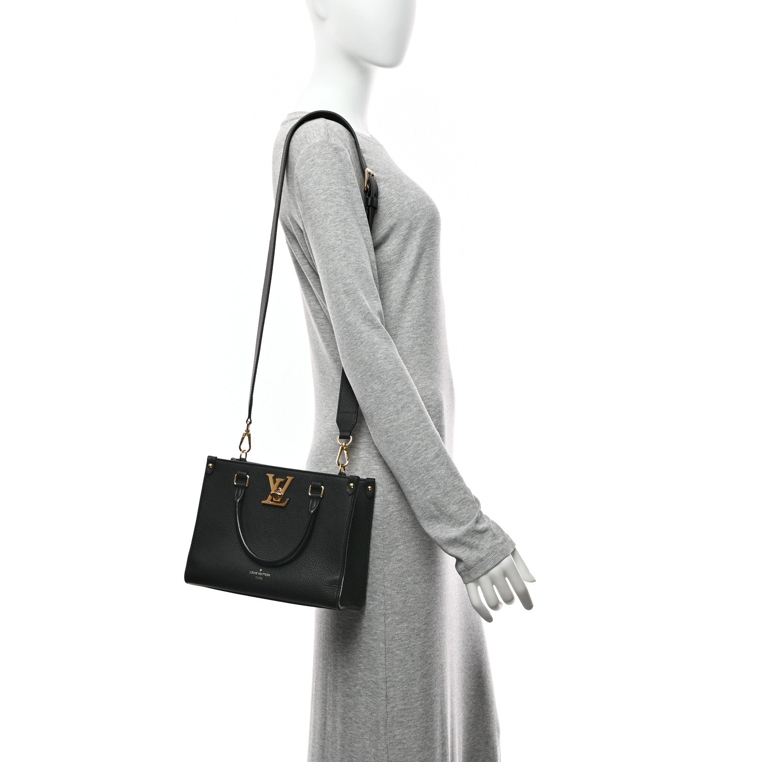 Louis Vuitton Calfskin Lock & Go Tote Black 2 of 9