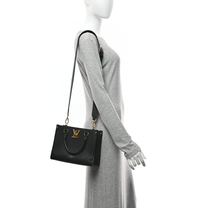 Louis Vuitton Calfskin Lock & Go Tote Black 2 of 9