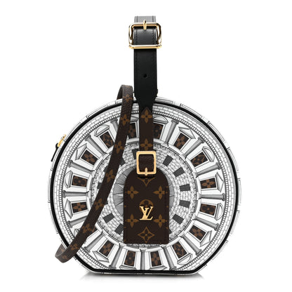 Louis Vuitton X FORNASETTI Calfskin Architettura Petite Boite Chapeau White Black 1 of 10