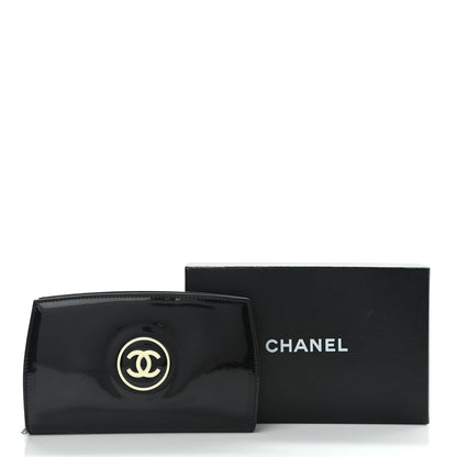 Chanel Patent CC Trousse Maquil Yen Wallet Black 9 of 10
