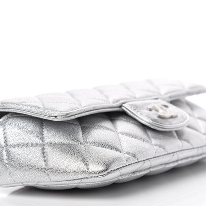 Chanel Metallic Lambskin Quilted Glasses Case With Chain Silver 6 of 12