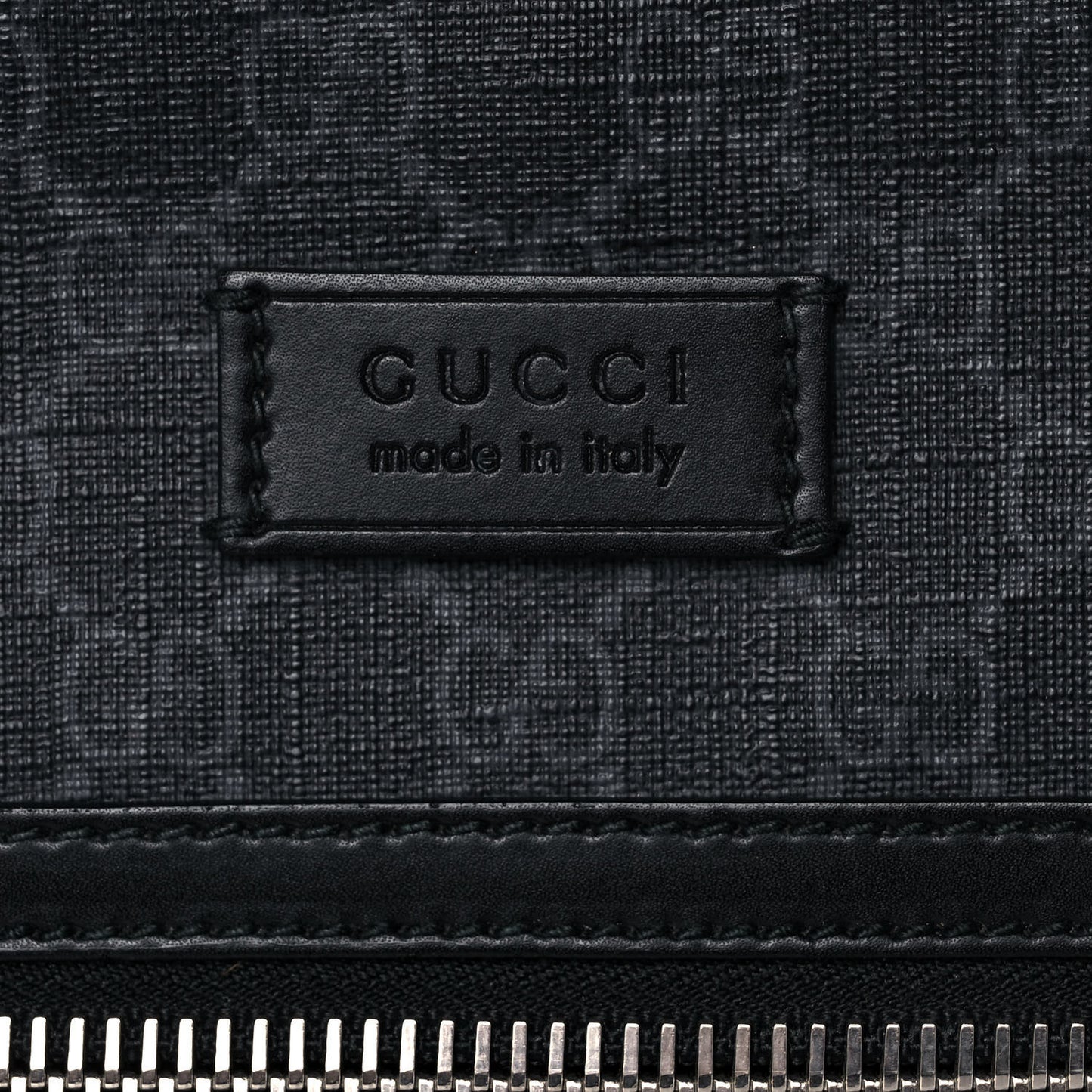 GG Supreme Monogram Appia Calfskin Web Flat Messenger Bag Black Grey