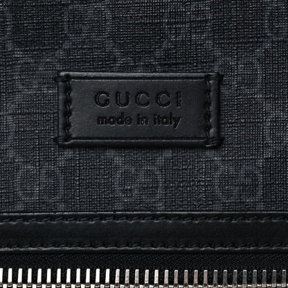 Gucci GG Supreme Monogram Appia Calfskin Web Flat Messenger Bag Black Grey 9 of 13