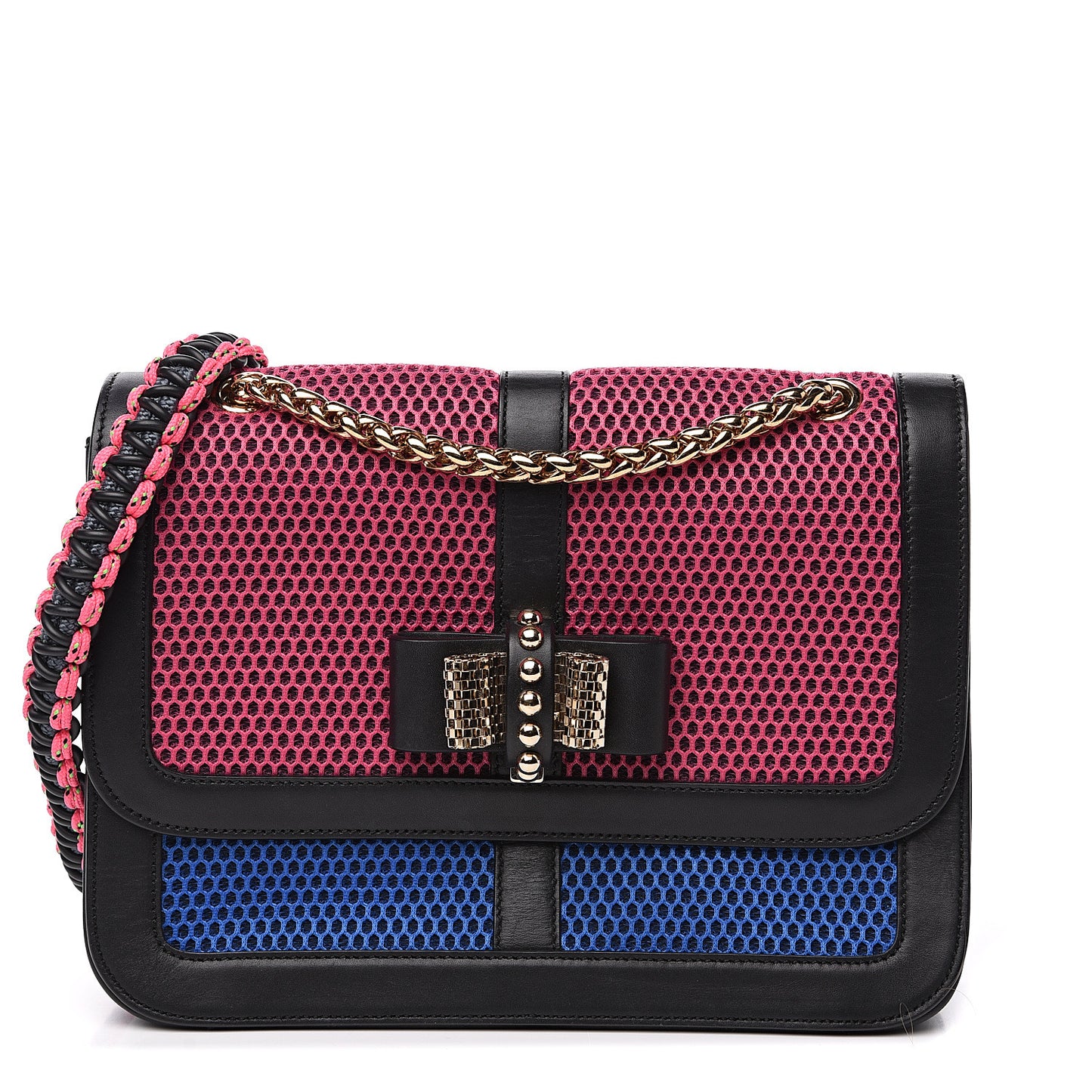 Calfskin Mesh Small Sweety Charity Shoulder Bag Cobalt Blue