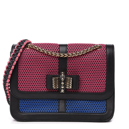 Christian Louboutin Calfskin Mesh Small Sweety Charity Shoulder Bag Cobalt Blue 1 of 12
