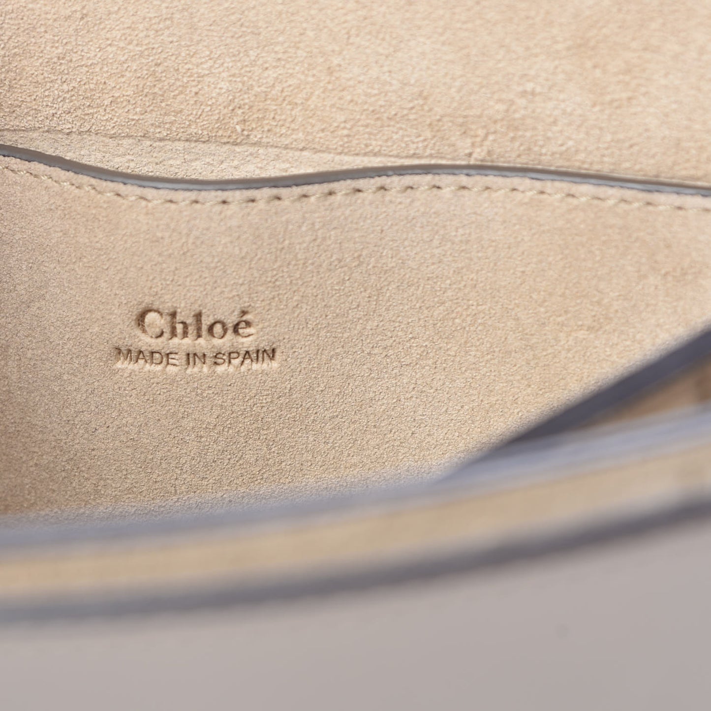 Suede Calfskin Small Faye Shoulder Bag Motty Grey