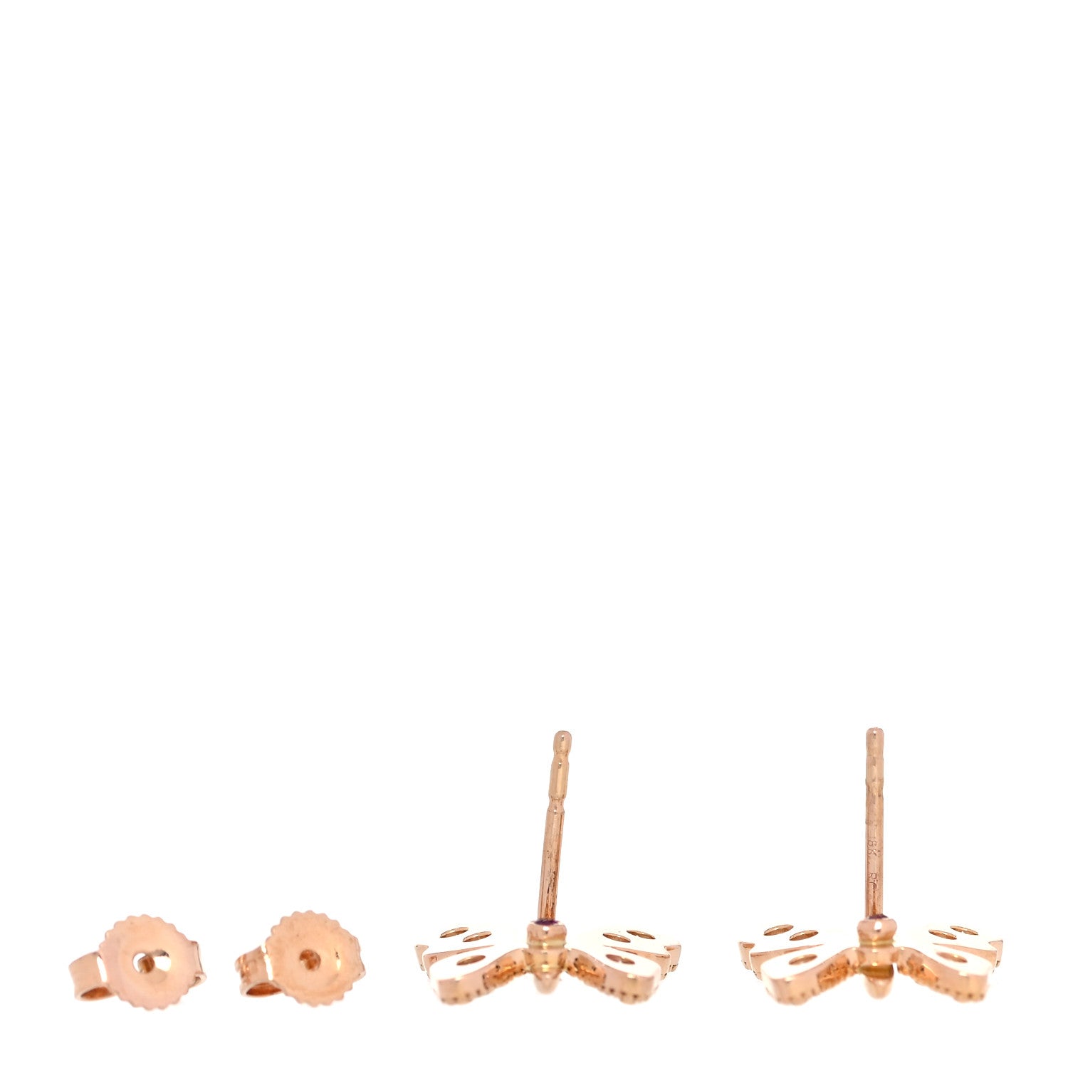 Roberto Coin 18K Rose Gold Diamond Butterfly Earrings 3 of 5
