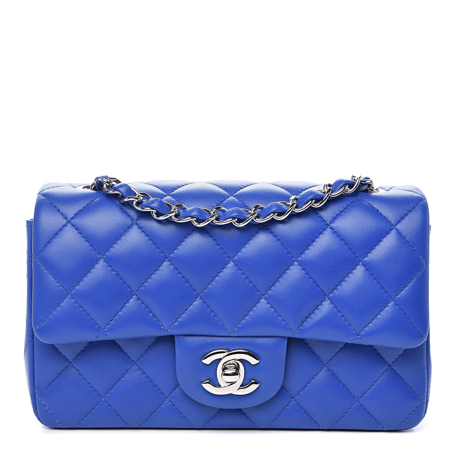 Chanel Lambskin Quilted Mini Rectangular Flap Royal Blue 1 of 12