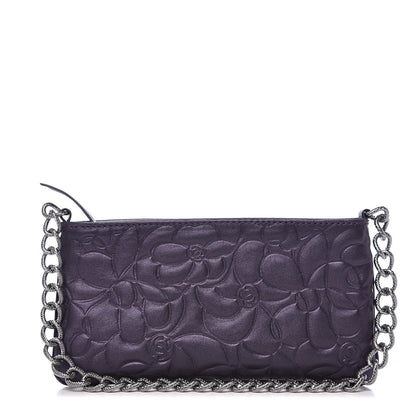 Chanel Lambskin Camellia Evening Bag Purple 1 of 7