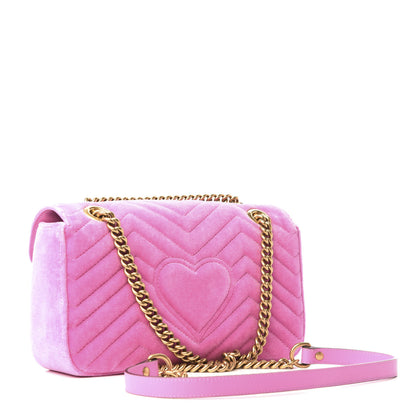 Gucci Velvet Matelasse Marquise Crystals Embroidered Small GG Marmont Shoulder Bag Malva 3 of 9