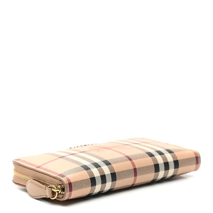 Burberry Haymarket Check Large Ziggy Zip Around Wallet Dusty Pink 4 of 9