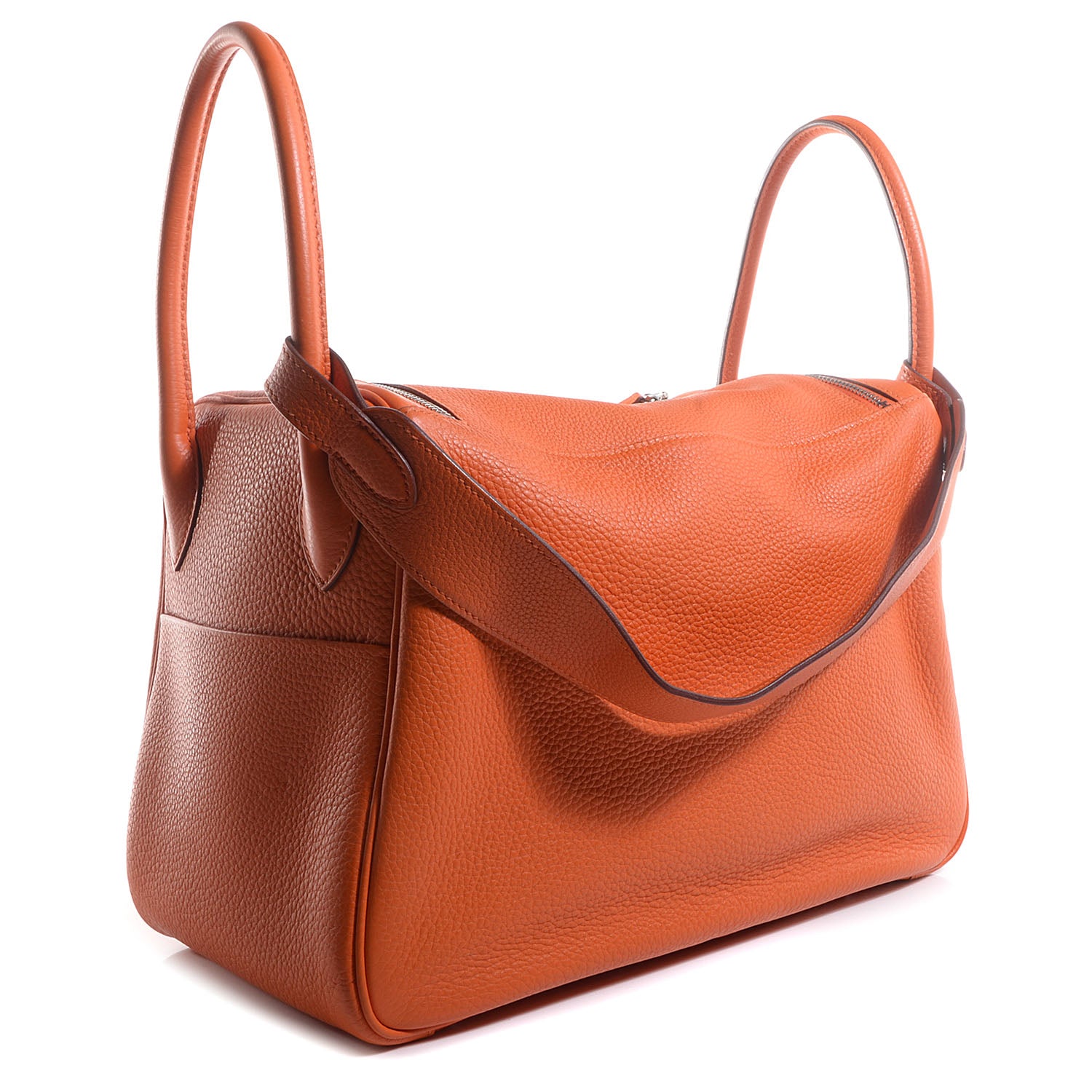 Hermes Taurillon Clemence Lindy 34 Orange 3 of 17