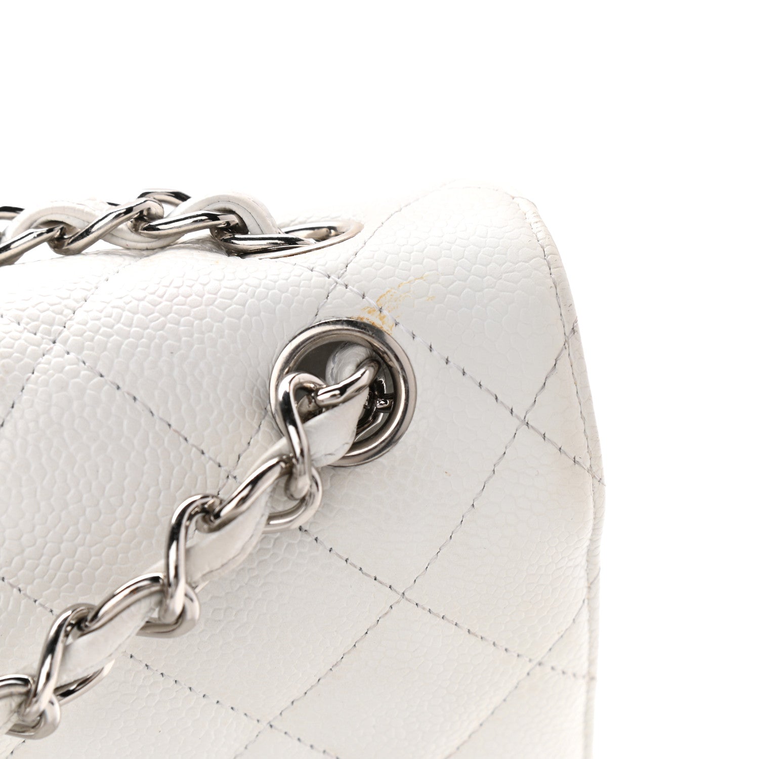 Chanel Caviar Quilted Jumbo Double Flap White 26 of 32