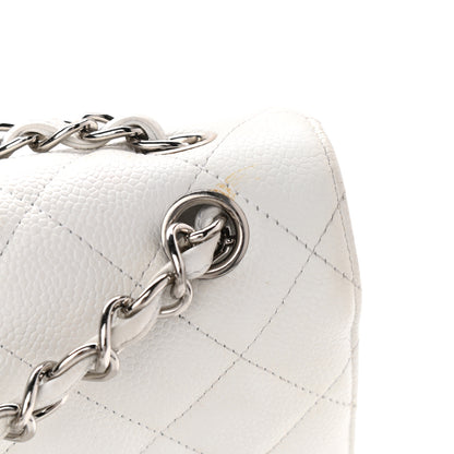 Chanel Caviar Quilted Jumbo Double Flap White 26 of 32