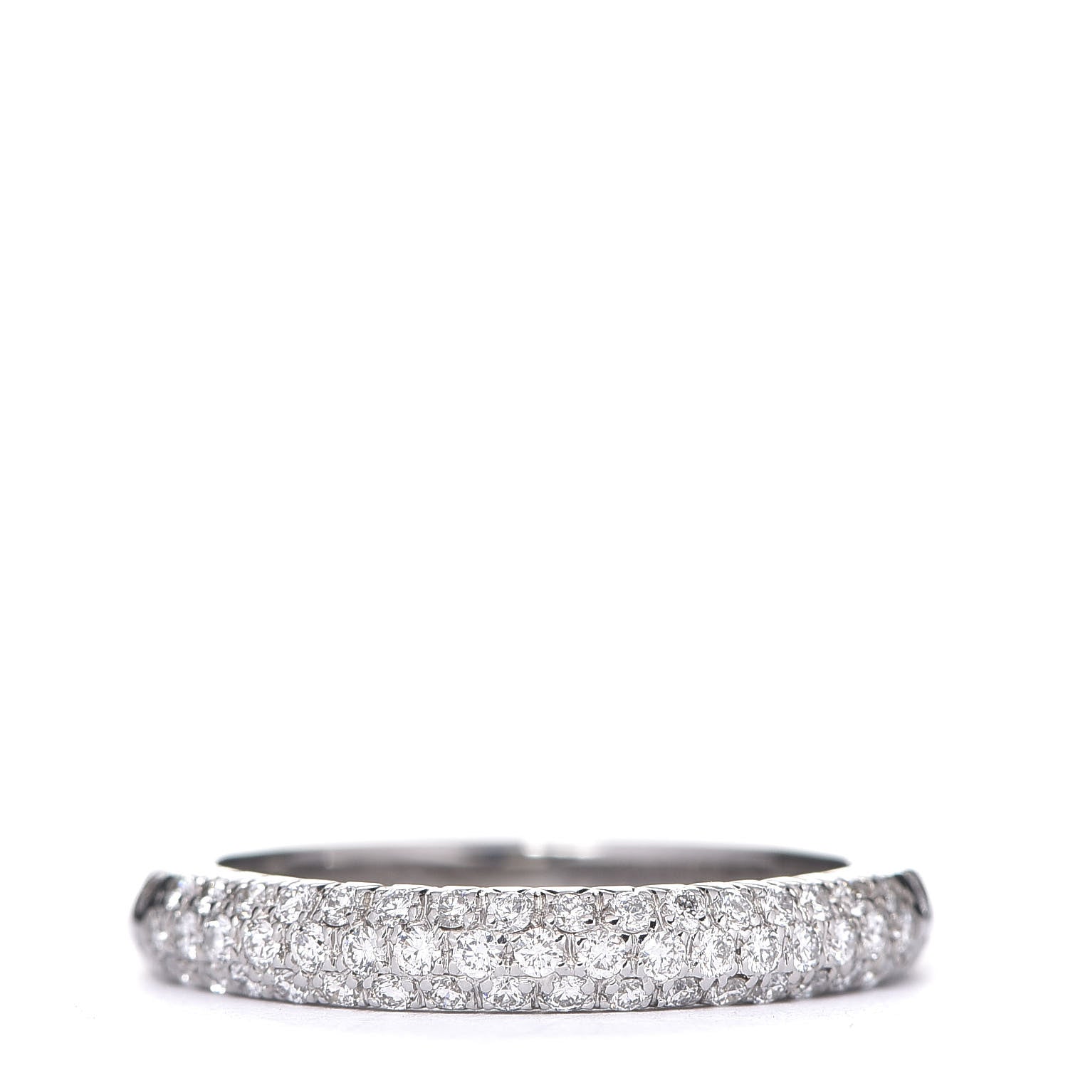 Chanel 18K White Gold Diamond Band Ring 51 5.75 1 of 5