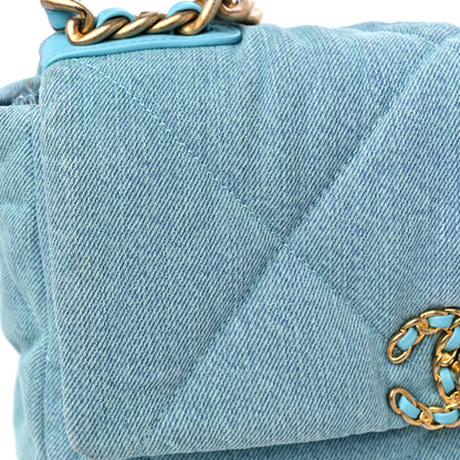 Chanel Denim Quilted Medium Chanel 19 Flap Neon Blue 11 of 13