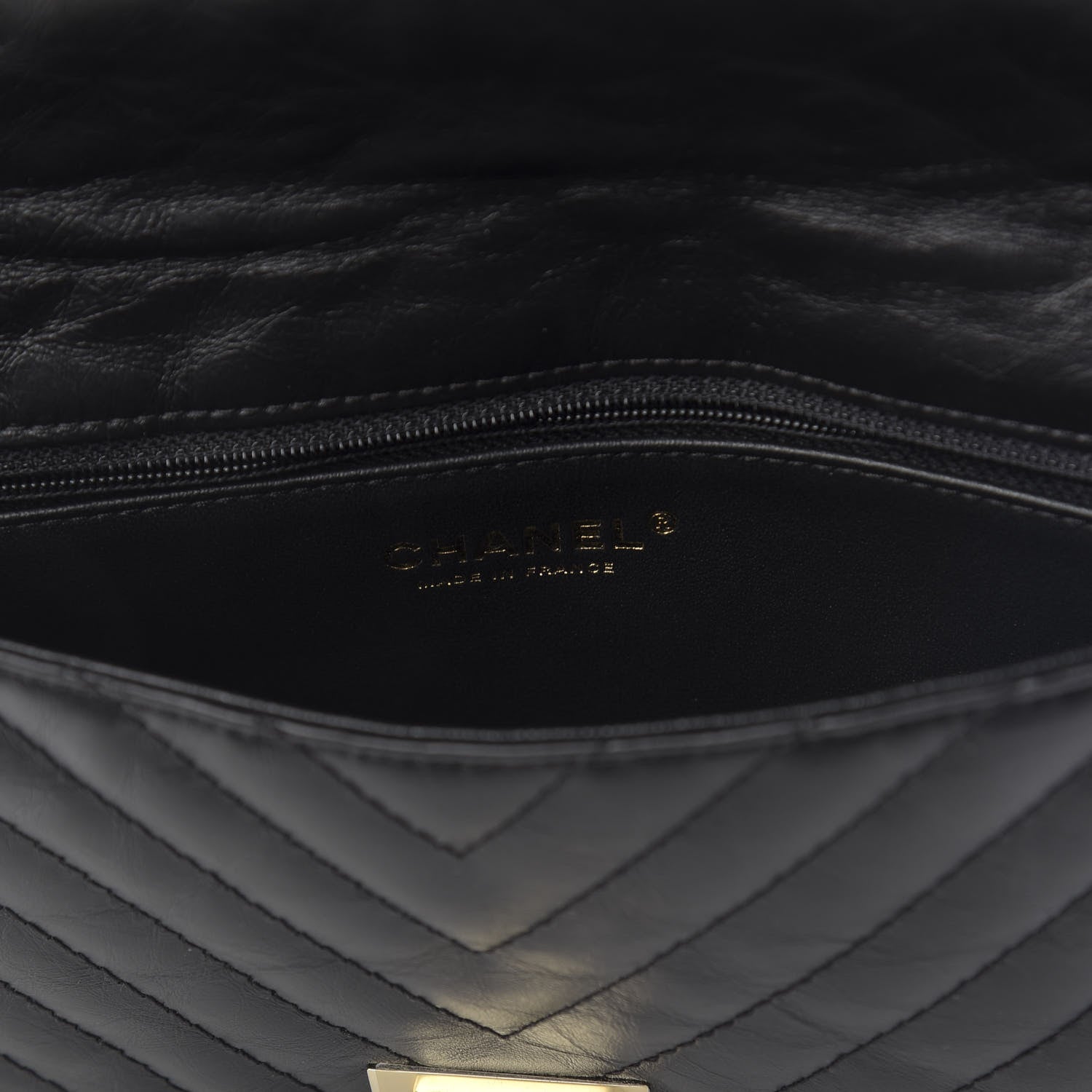 Chanel Aged Calfskin Chevron Quilted Reissue 2.55 Clutch Black 8 of 10