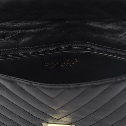 Chanel Aged Calfskin Chevron Quilted Reissue 2.55 Clutch Black 8 of 10