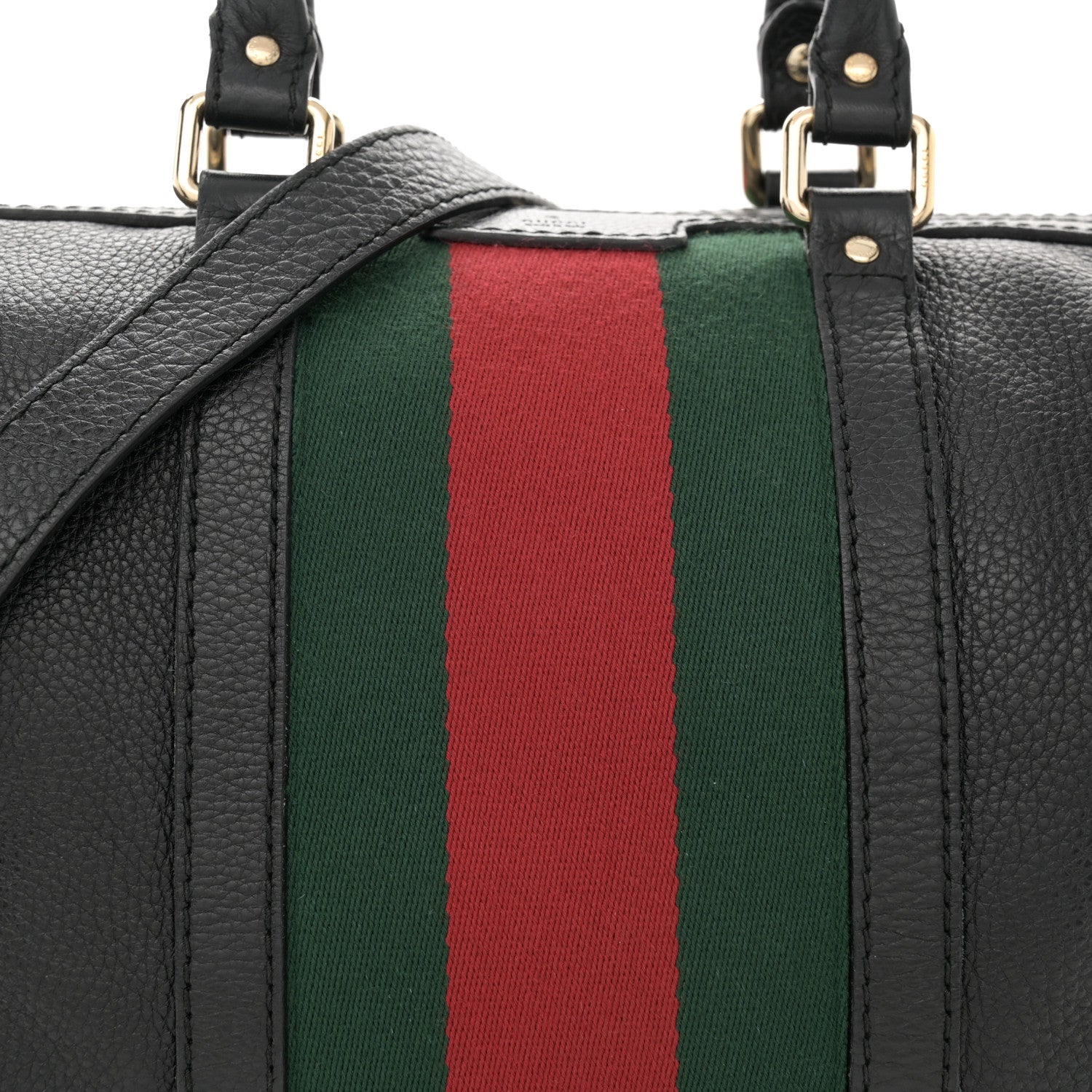 Gucci Calfskin Vintage Web Medium Boston Black 9 of 17